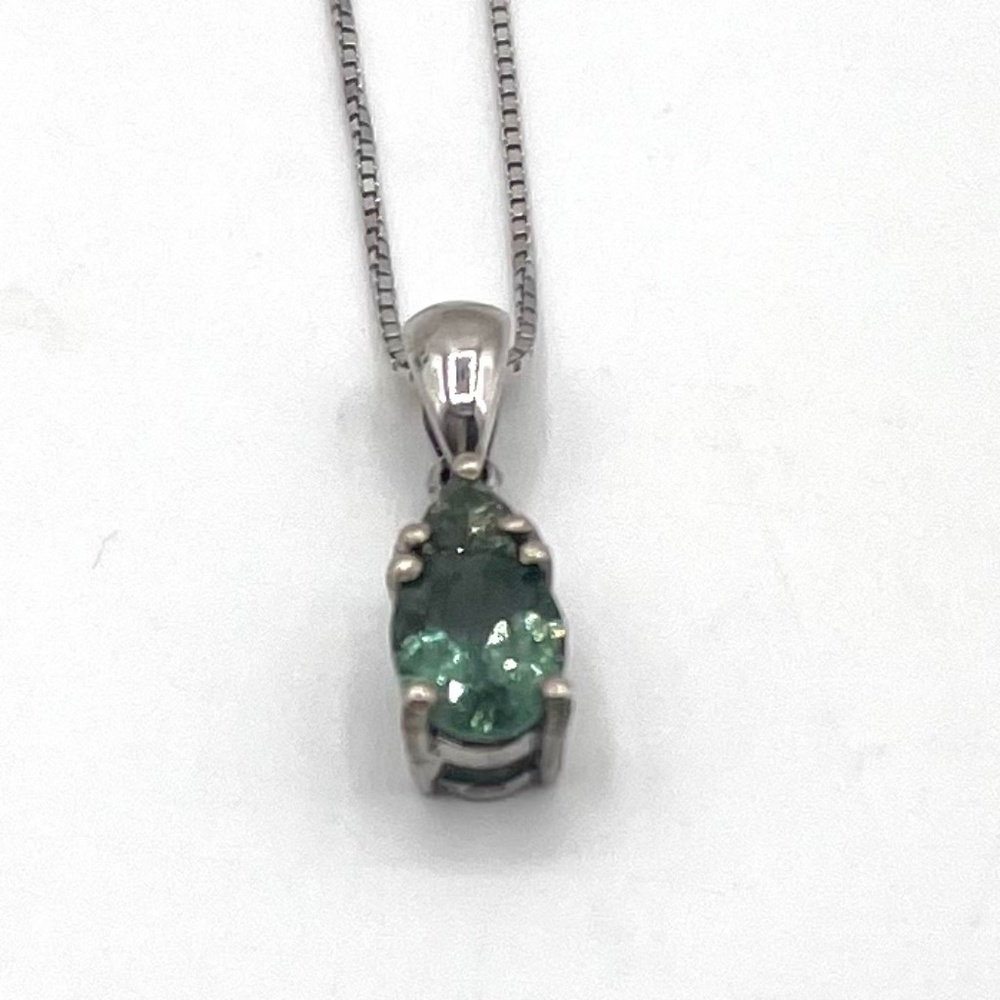 Green Apatite Pendant with Chain NWOT 18”